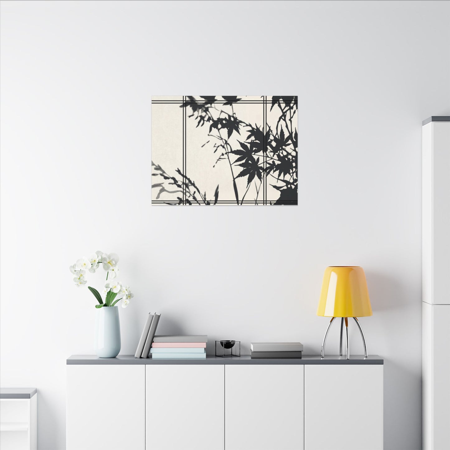 Shoji Screen Canvas Art | Summer Japandi Minimal Line Art