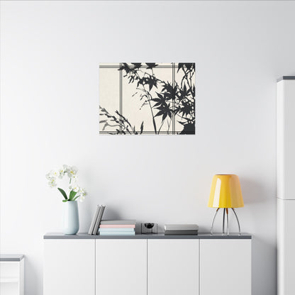 Shoji Screen Canvas Art | Summer Japandi Minimal Line Art