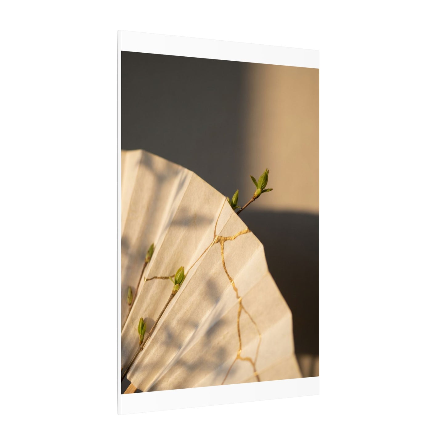 Paper Fold Gold Vein Canvas Art | Healing Kintsugi Art