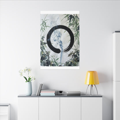 Zen Incense Smoke in Moonlight | Enso Canvas Art