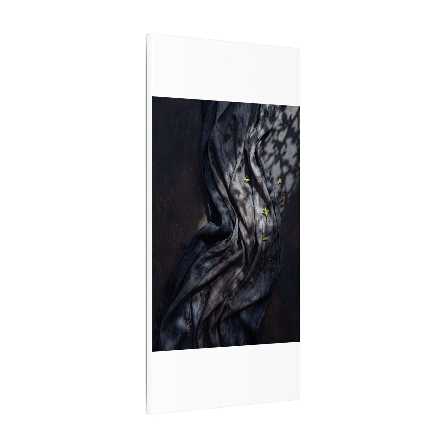 Seijaku Silk Drape Canvas Art - Dark Japandi Dark Texture