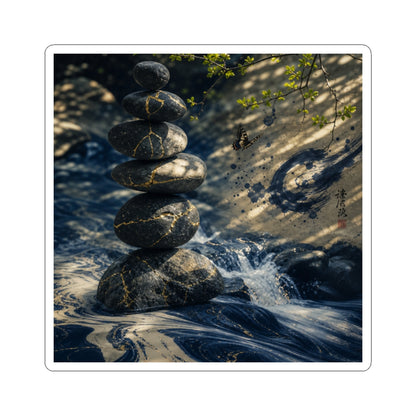 Philosophical River Stones Sticker - Broken Beauty Kintsugi