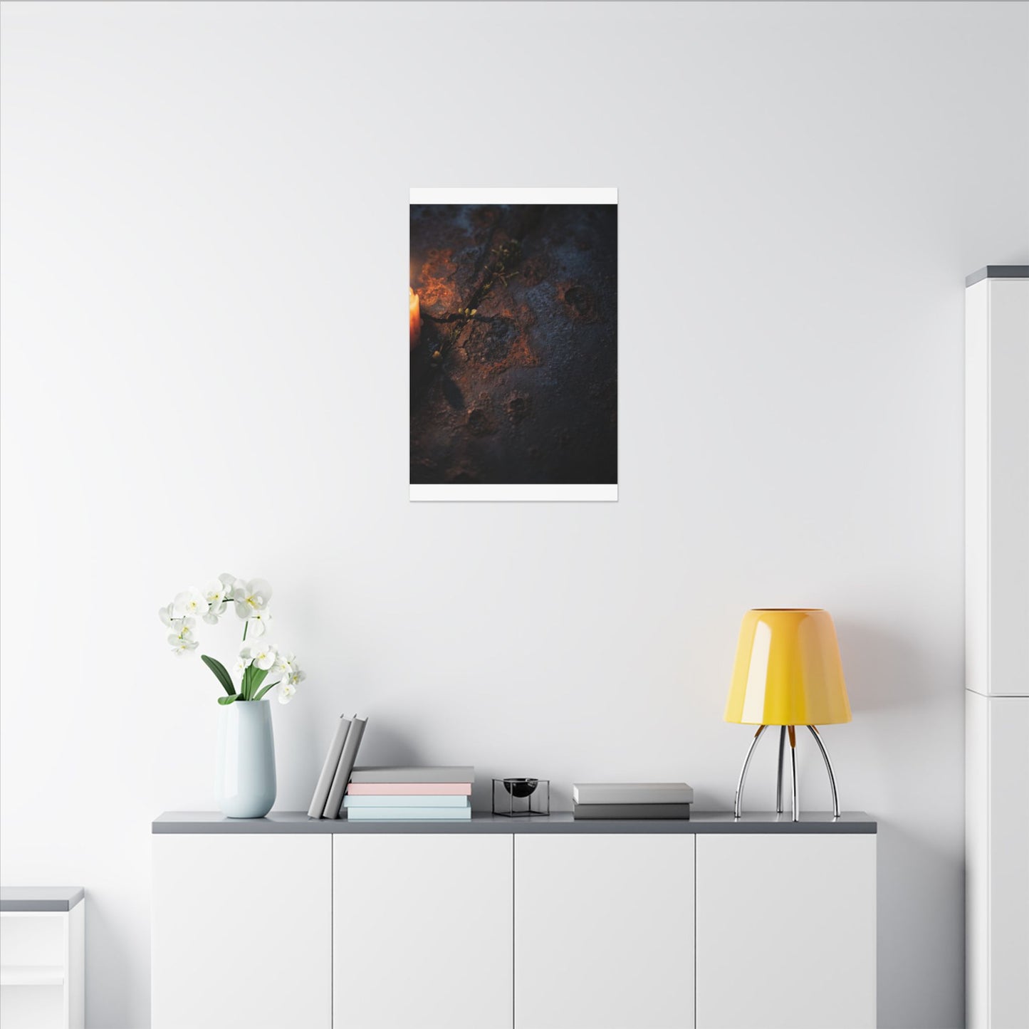 Candlelight Rust Patina Canvas Art - Dark Japandi Ma