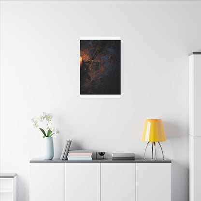 Candlelight Rust Patina Canvas Art - Dark Japandi Ma