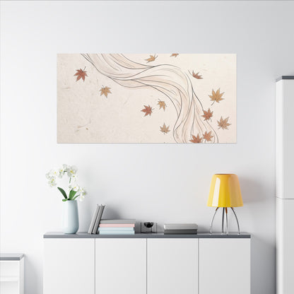 Japandi Silk Drape in Dawn | Minimal Line Canvas Art