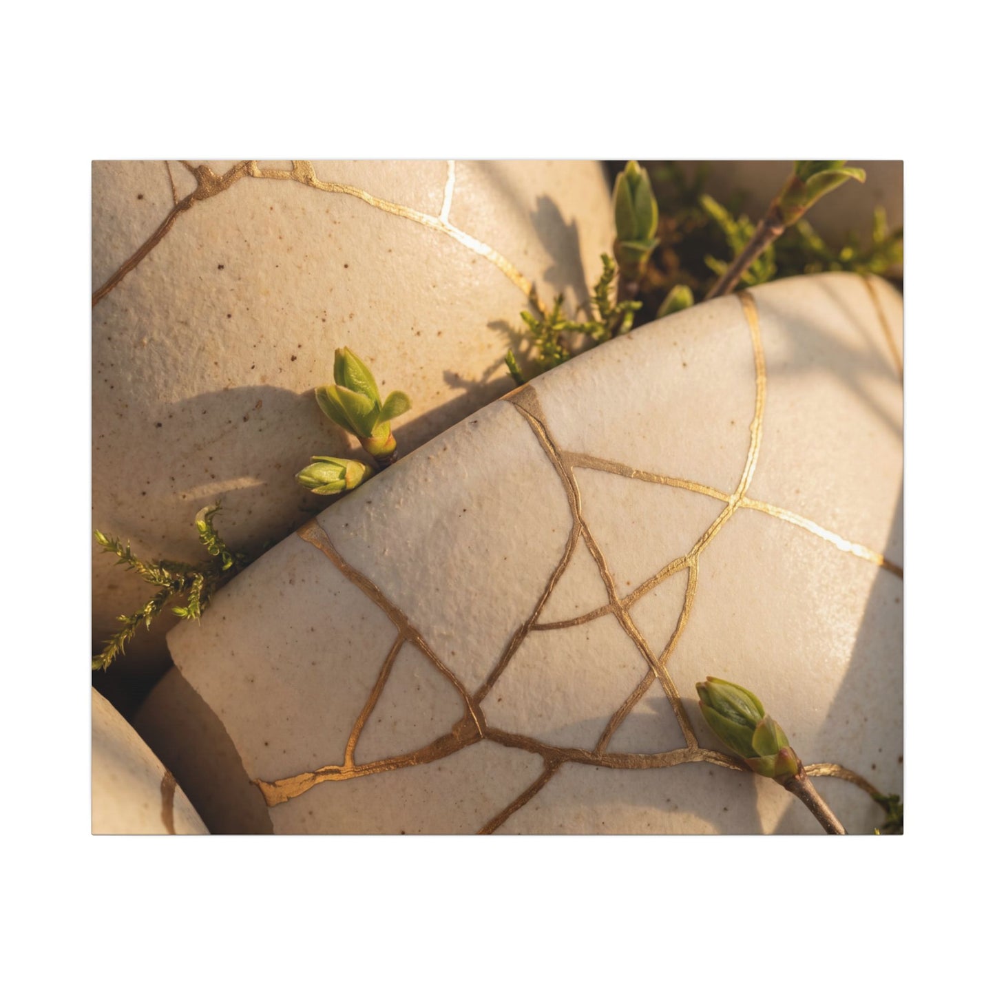 Spring Broken Pottery Gold Vein Canvas Art | Beautiful Decor