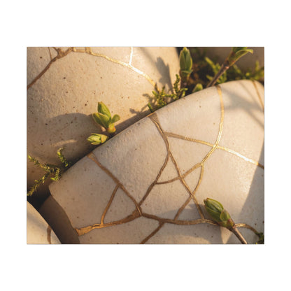 Spring Broken Pottery Gold Vein Canvas Art | Beautiful Decor