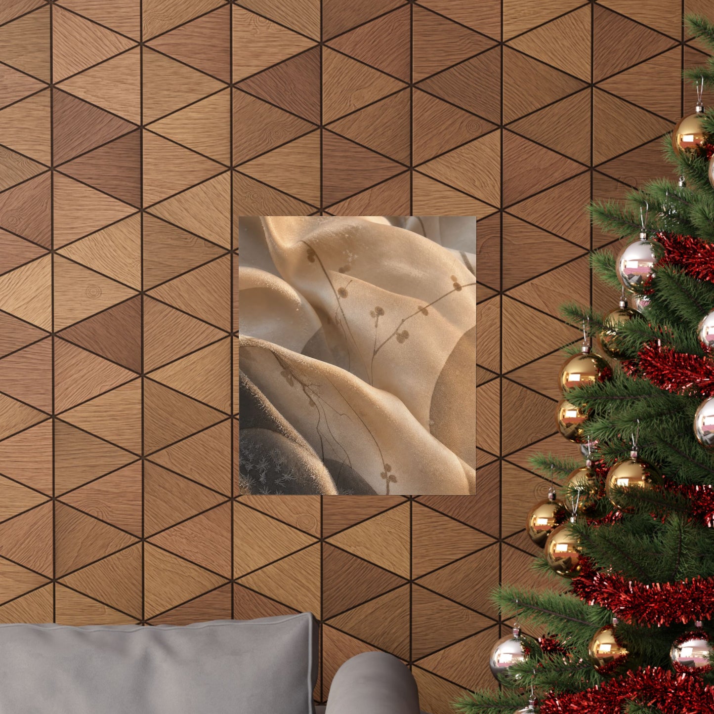 Silk Drape Winter Wall Art Print | Japandi Cozy Design