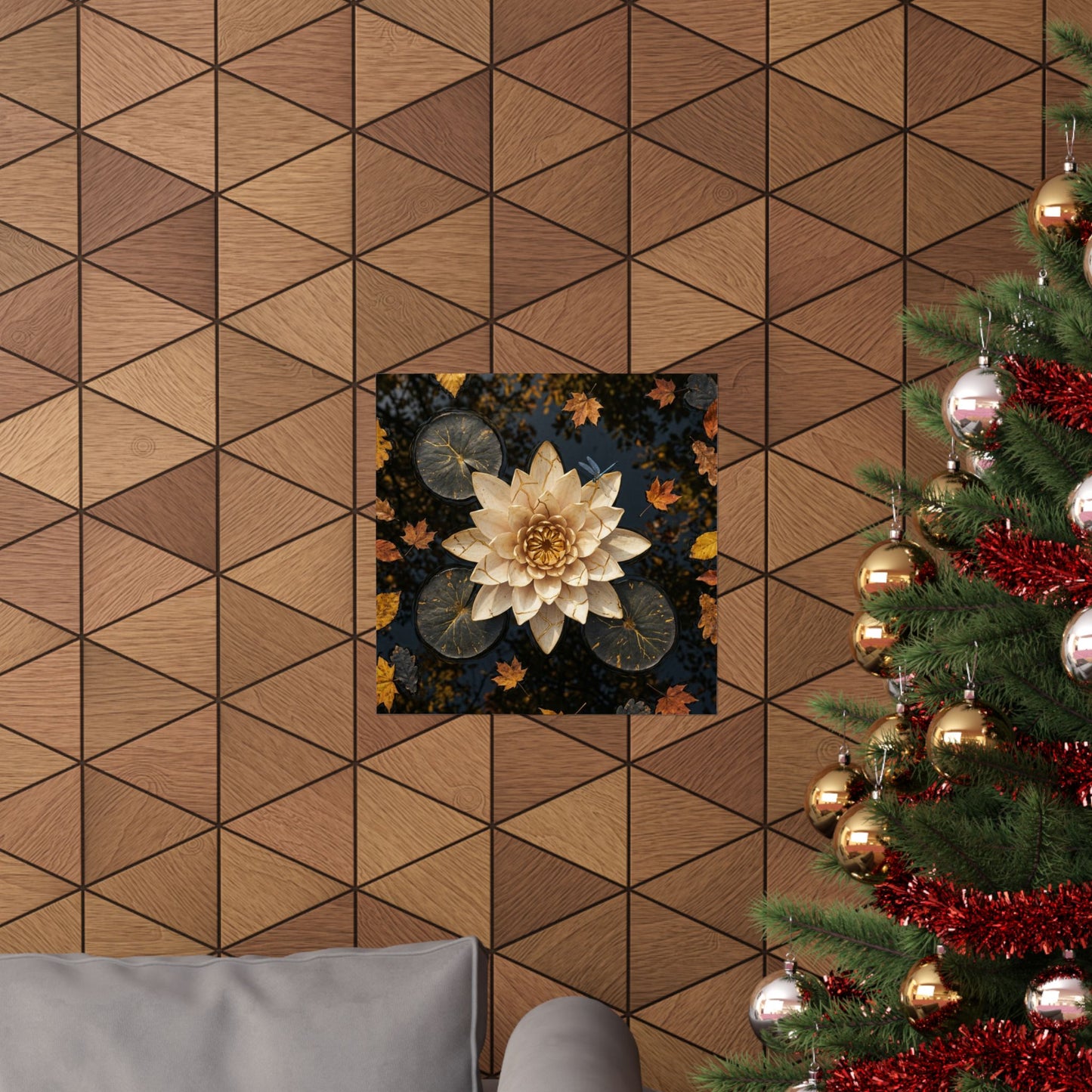 Lotus Flower Gold Repair Wall Art Print | Artful Kintsugi Art