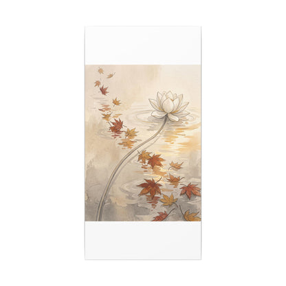 Lotus Flower Canvas Art | Autumn Japandi Minimal Line Art