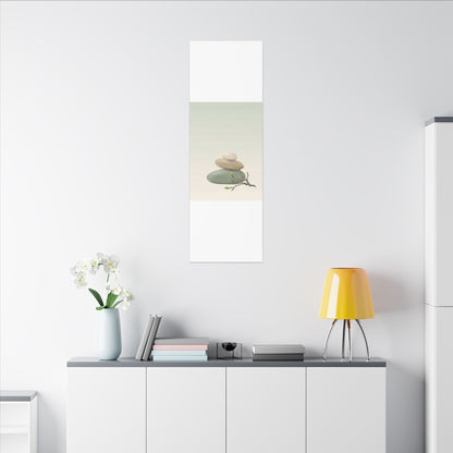 Dawn River Stones Canvas Art - Japandi Fukinsei