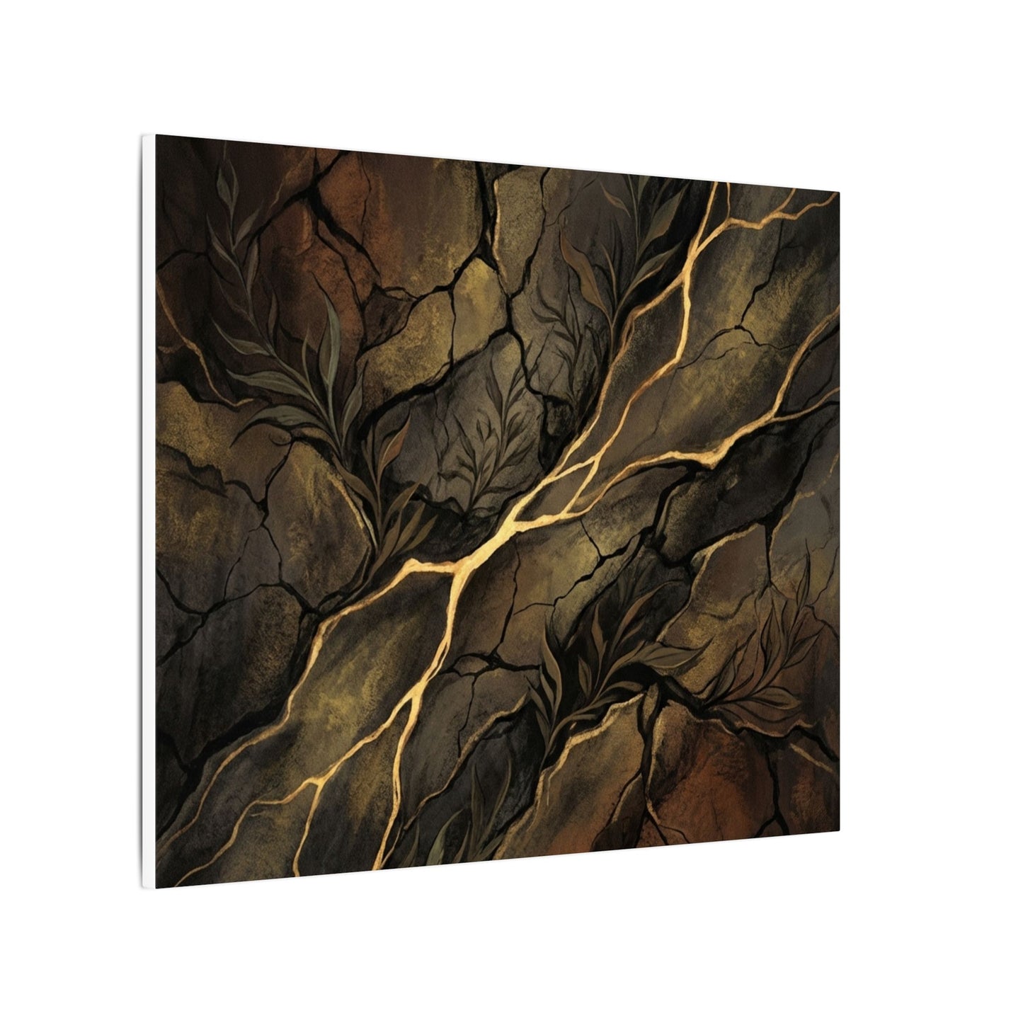 Cracked Earth Charcoal Ink Canvas Art | Bold Dark Japandi Art