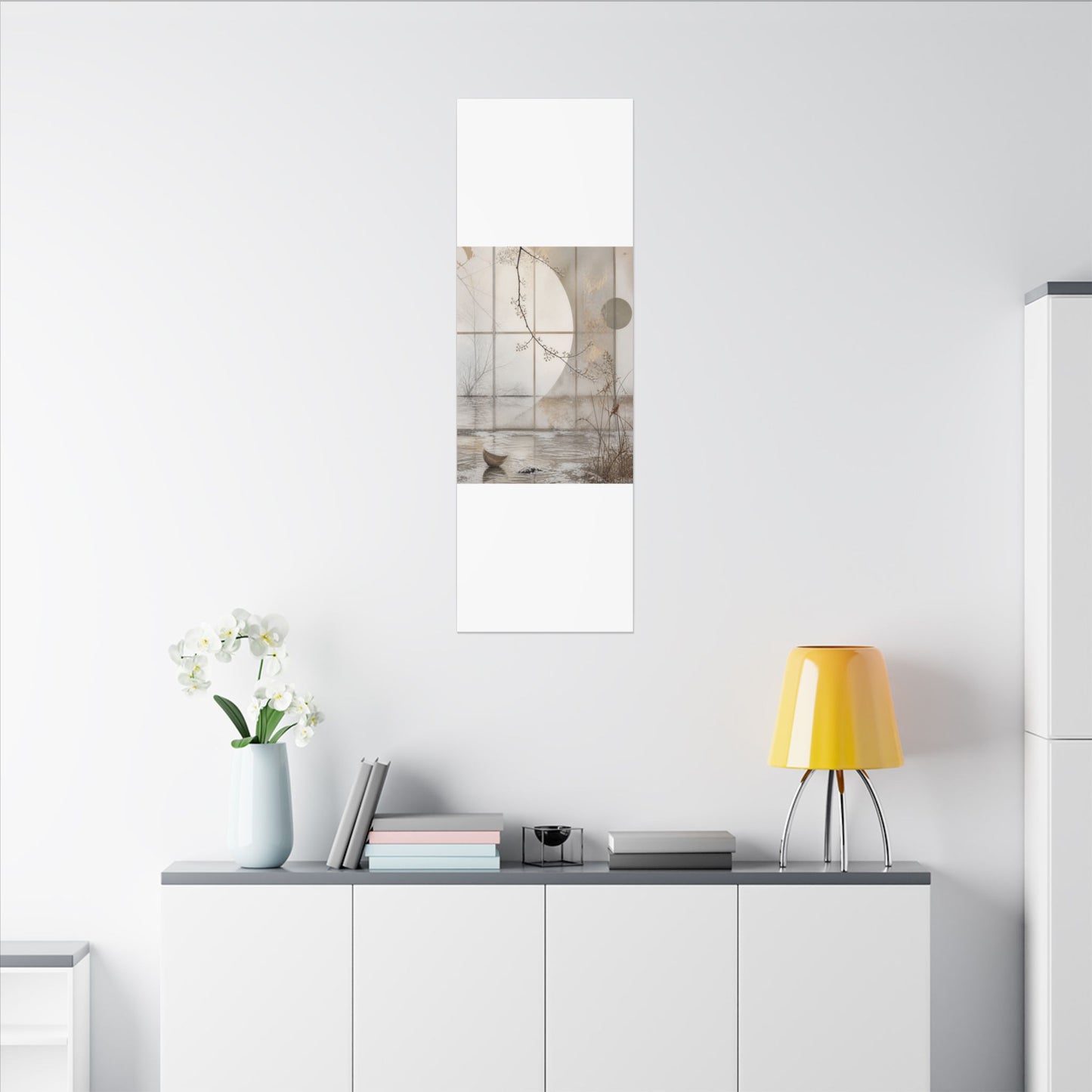 Winter Shoji Screen Japanese Pattern Canvas Art | Elegant Decor