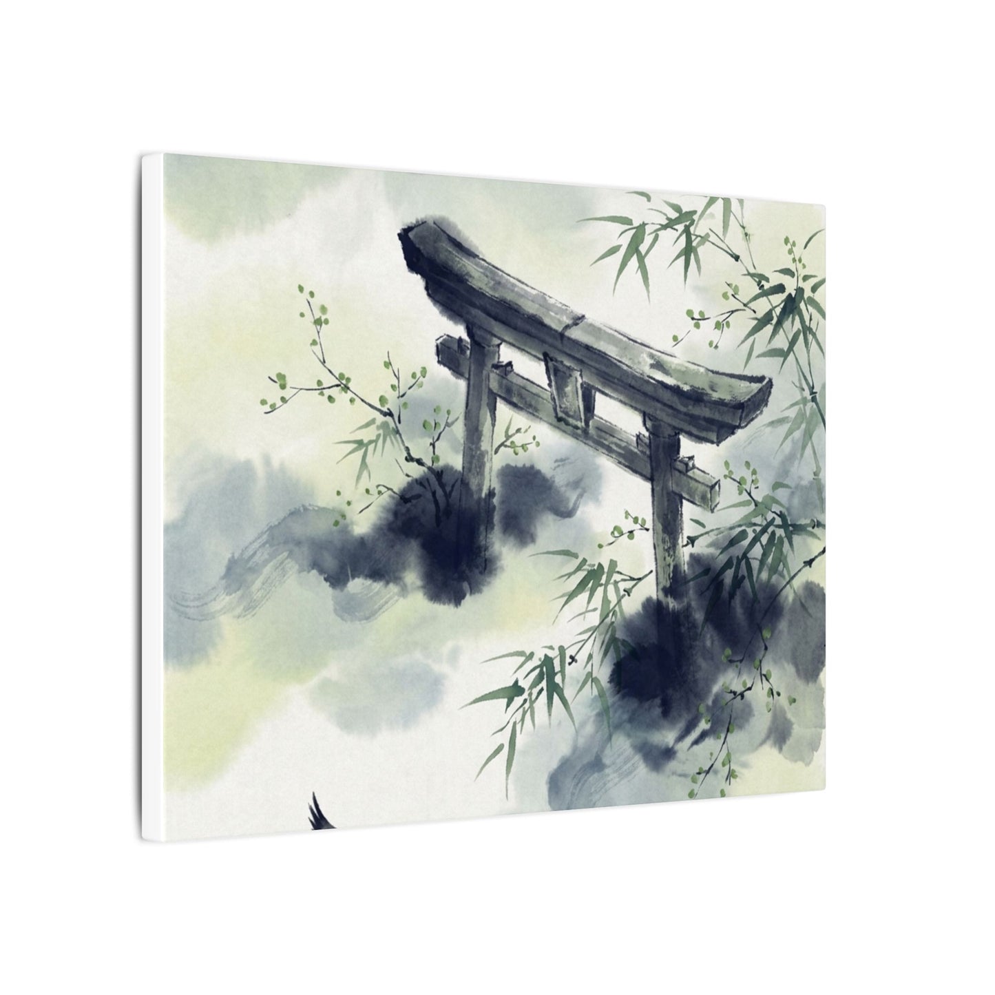 Torii Gate Sumi E Canvas Art | Serene Zen Art