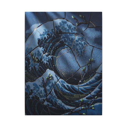 Ocean Wave Spring Canvas Art | Kintsugi Artful Design