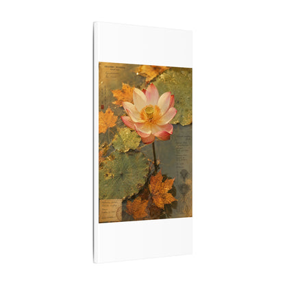Autumn Lotus Flower Herbarium Canvas Art | Rustic Decor