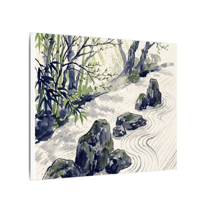 Dappled Rock Garden Canvas Art - Zen Mono No Aware