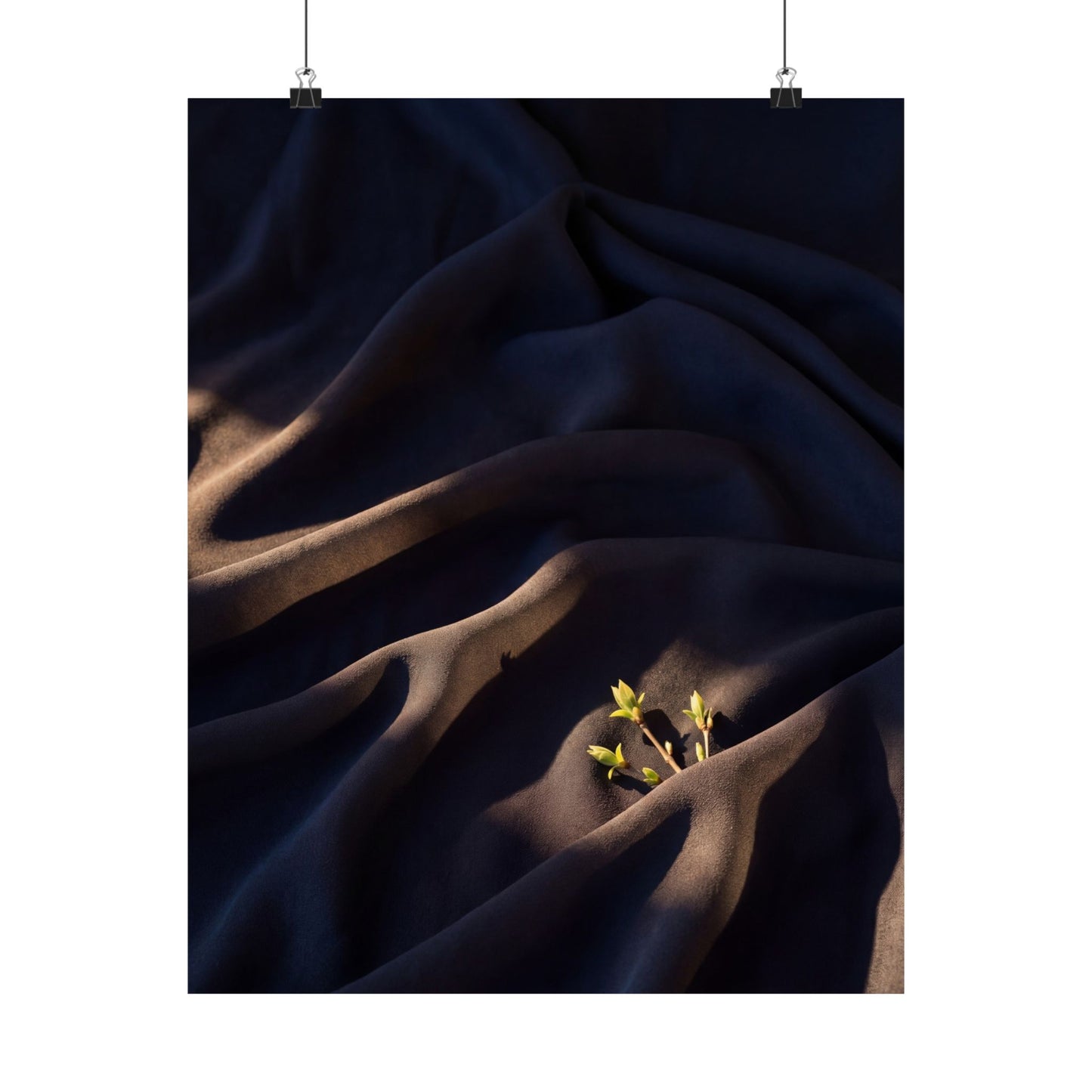 Atmospheric Silk Drape Wall Art Print - Shadow Zen Dark Japandi Art Print