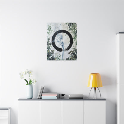 Zen Incense Smoke in Moonlight | Enso Canvas Art