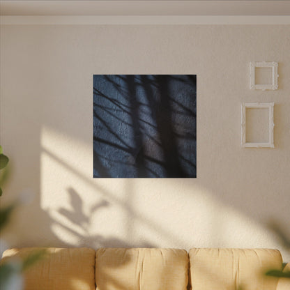 Dark Japandi Shadow Play in Moonlight | Moody Minimal Canvas Art