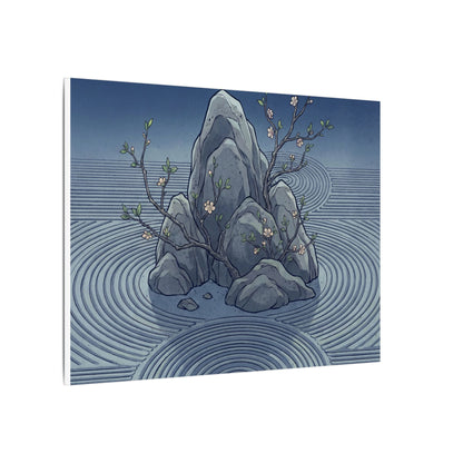 Spring Rock Garden Ukiyo E Inspired Canvas Art | Tranquil Decor