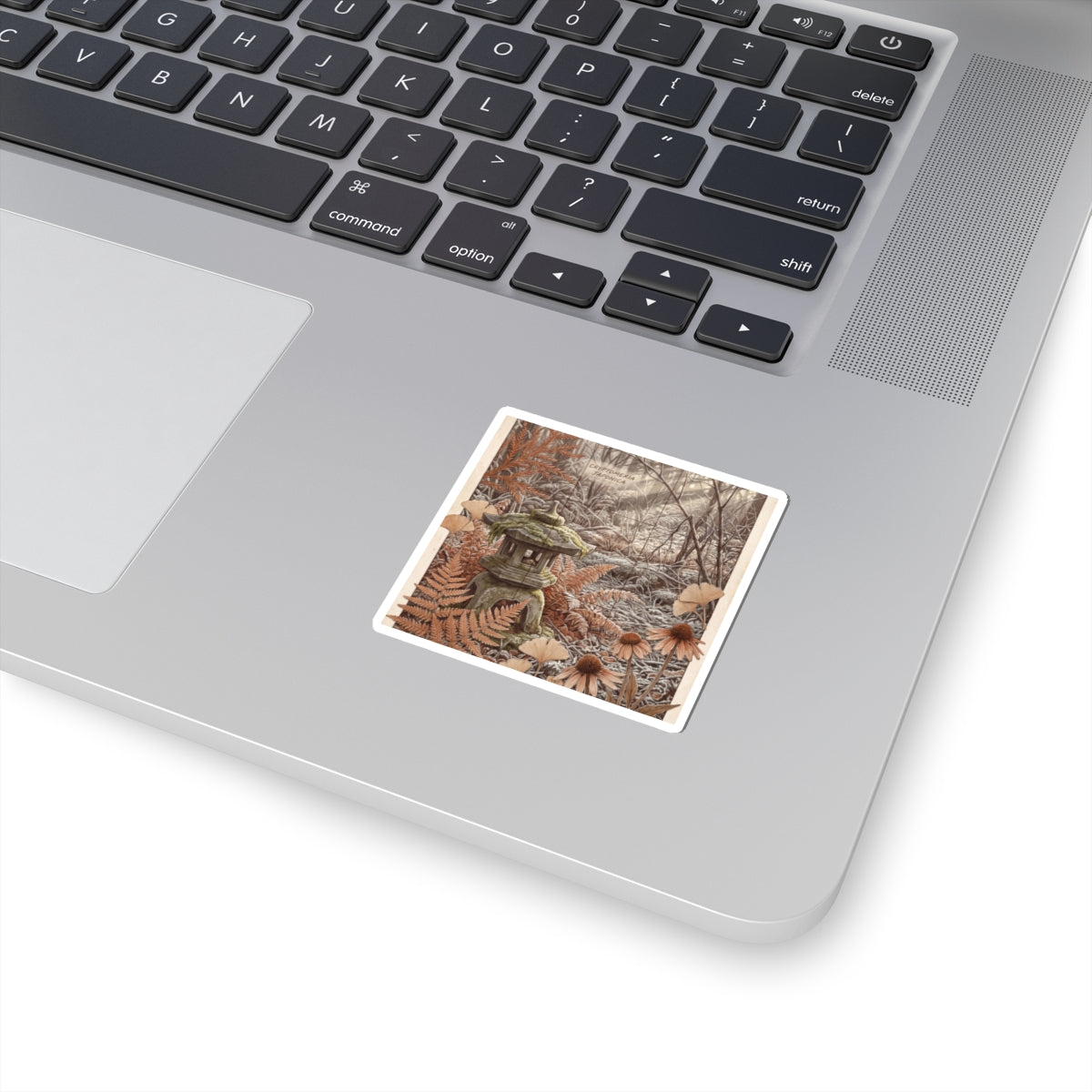 Winter Stone Lantern Herbarium Sticker | Rustic Decor