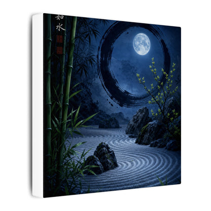 Serene Rock Garden Canvas Art - Enso Zen