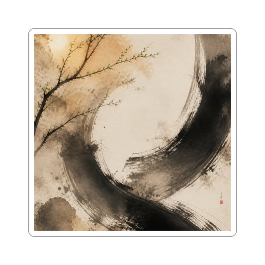 Ma Ink Brushstroke Sticker - Japandi Watercolor
