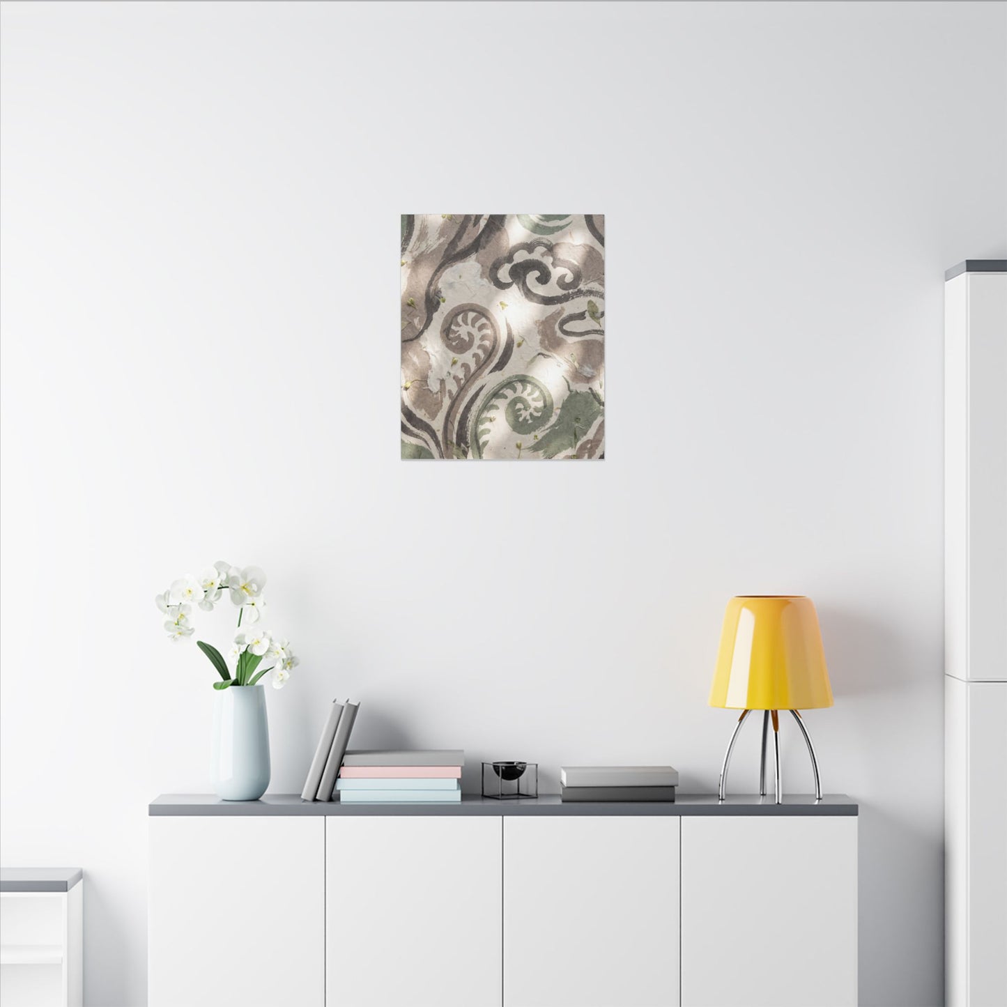 Dappled Ink Brushstroke Canvas Art - Japandi Ma