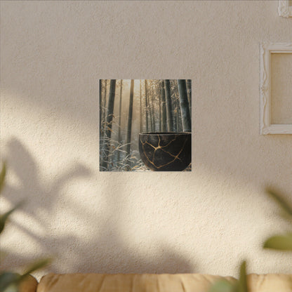 Fukinsei Bamboo Grove Canvas Art - Kintsugi Gold Repair