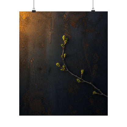 Bold Rust Patina Wall Art Print - Moody Minimal Dark Japandi