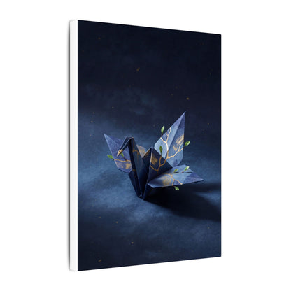 Kintsugi Paper Fold in Moonlight | Crackle Gold Canvas Art