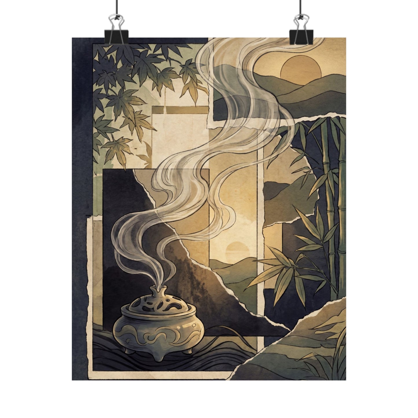 Incense Smoke Summer Wall Art Print | Zen Peaceful Design