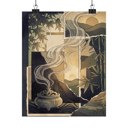 Incense Smoke Summer Wall Art Print | Zen Peaceful Design
