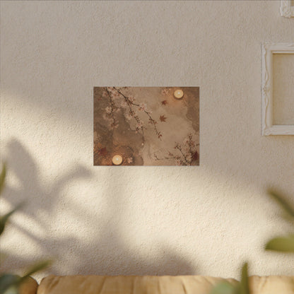 Cherry Blossom Canvas Art | Autumn Japandi Japanese Pattern Art