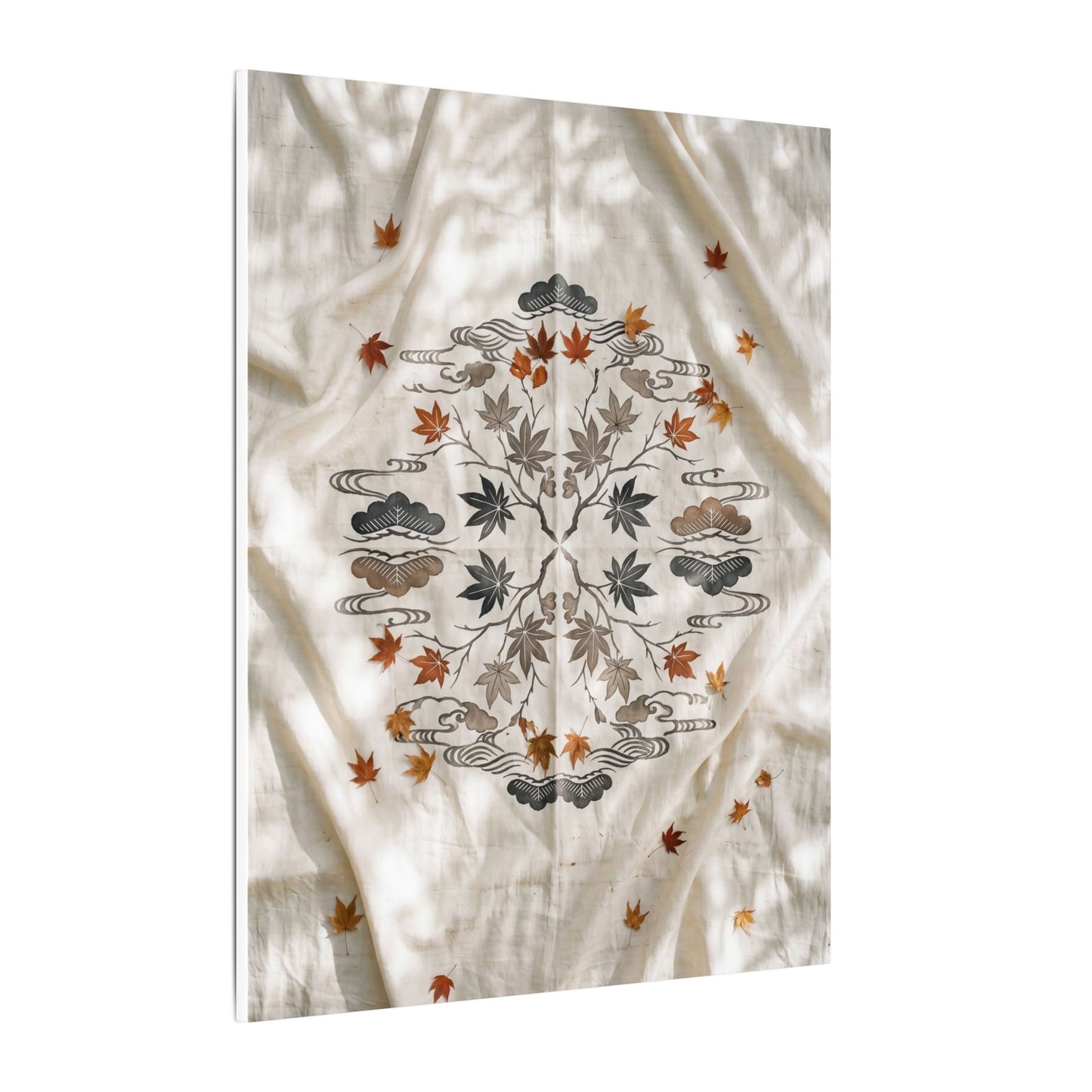 Elegant Silk Drape Canvas Art - Japanese Pattern Japandi