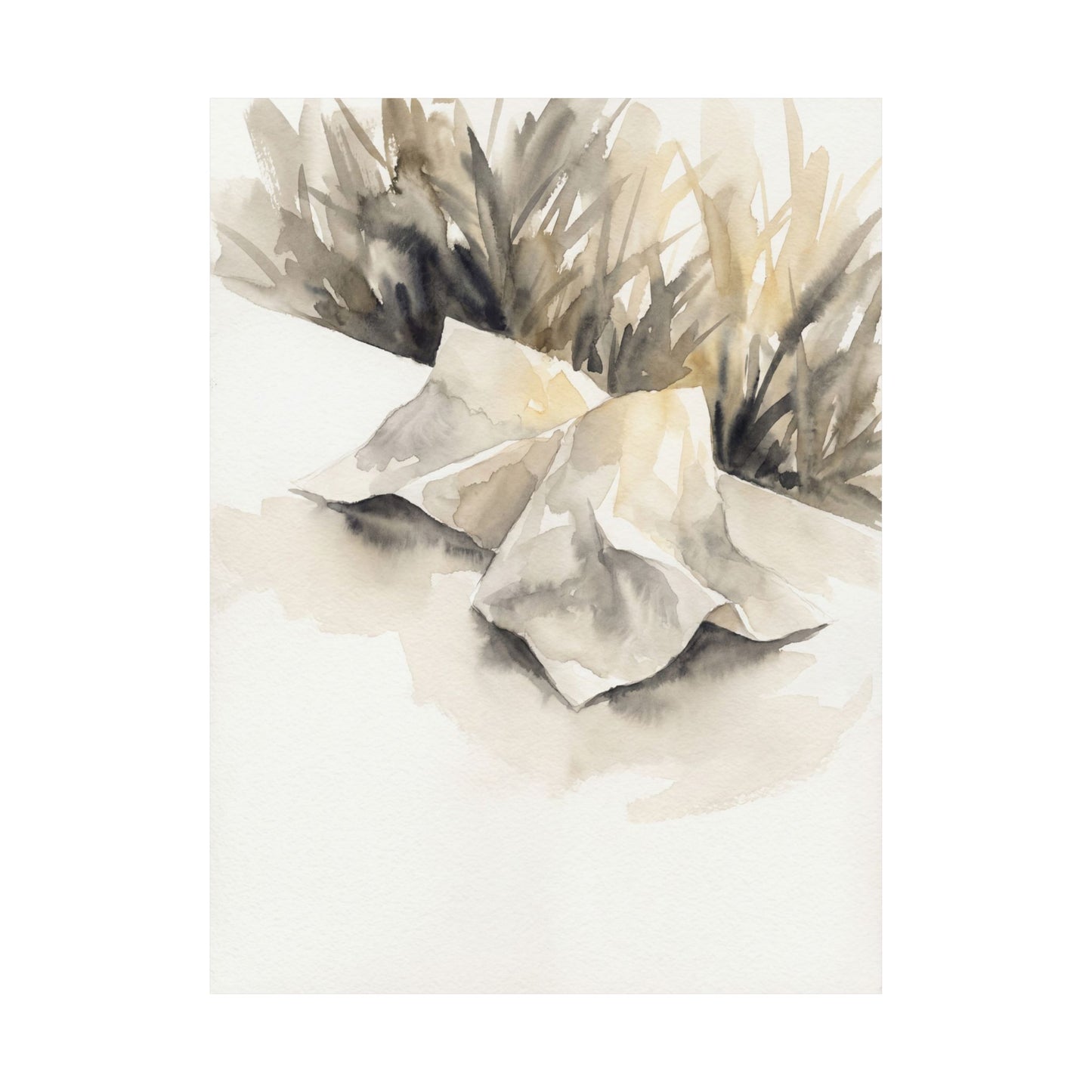 Summer Paper Fold Watercolor Wall Art Print | Warm Decor