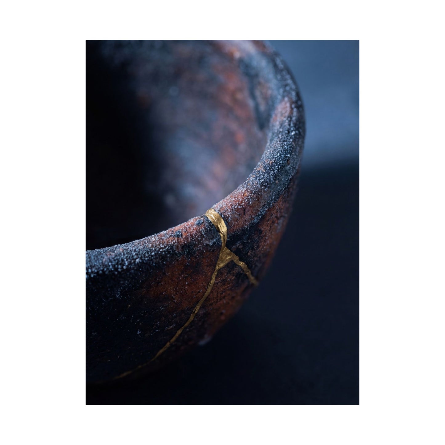 Ceramic Bowl Wall Art Print | Winter Kintsugi Broken Beauty Art