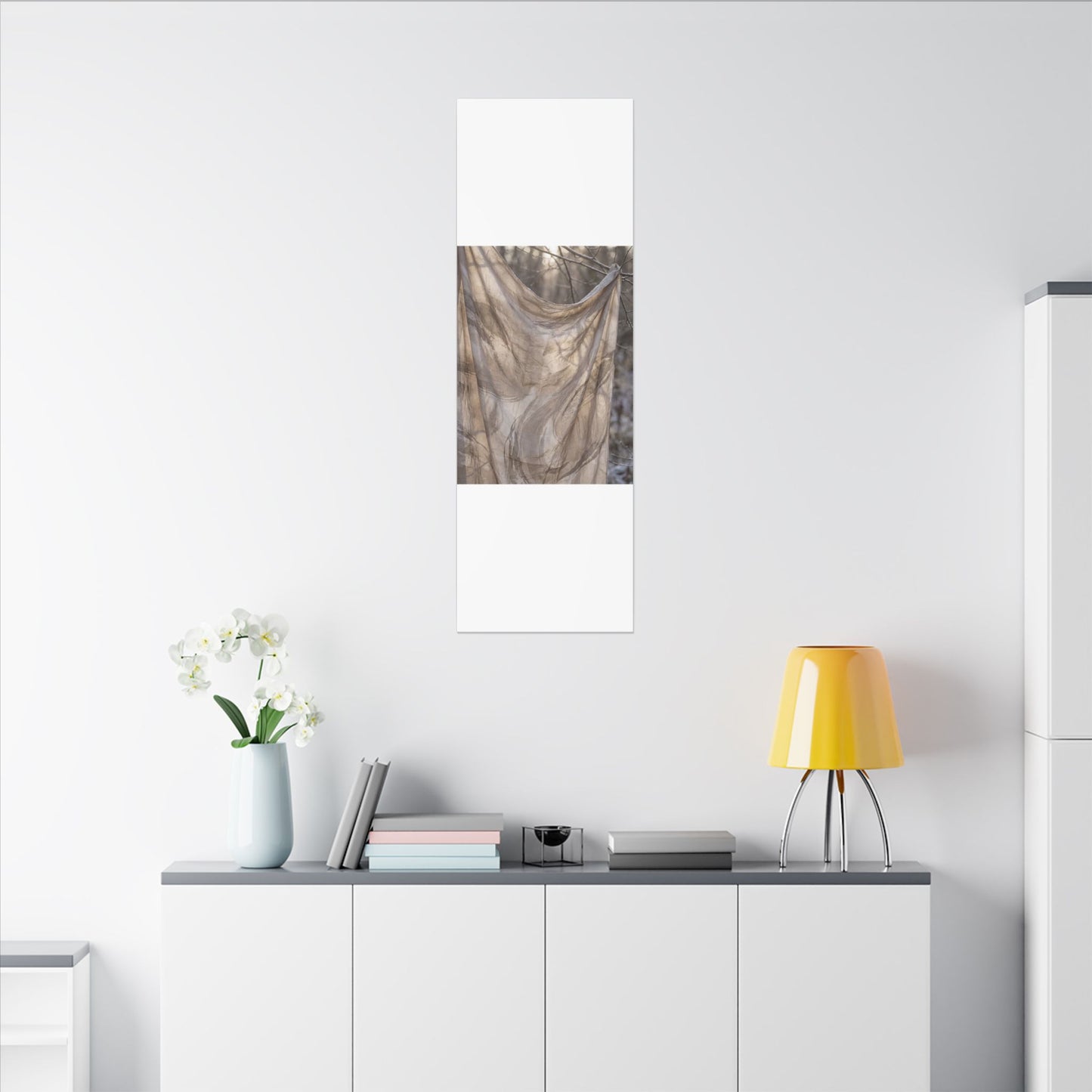 Ma Silk Drape Canvas Art - Japandi Japanese Pattern
