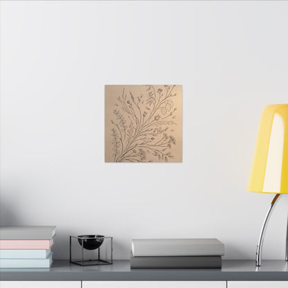 Dried Flowers Canvas Art | Spring Japandi Minimal Line Art