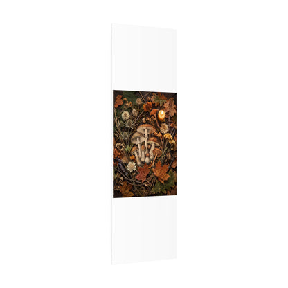 Autumn Dried Flowers Mushroom Illustration Canvas Art | Earthy Decor