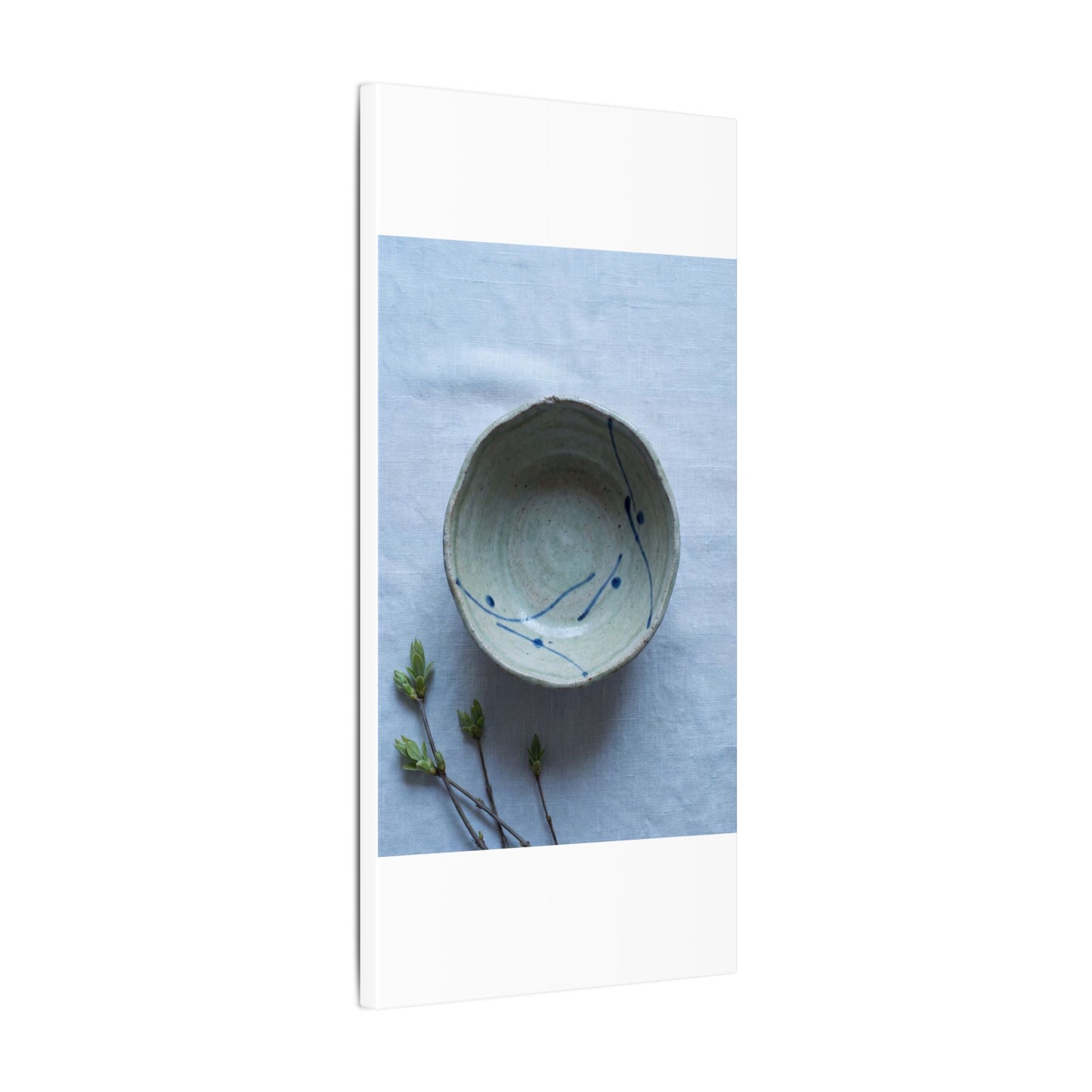Spring Ceramic Bowl Minimal Line Canvas Art | Warm Decor