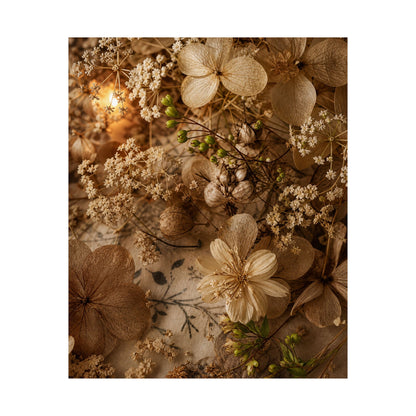 Candlelight Dried Flowers Wall Art Print - Japandi Fukinsei