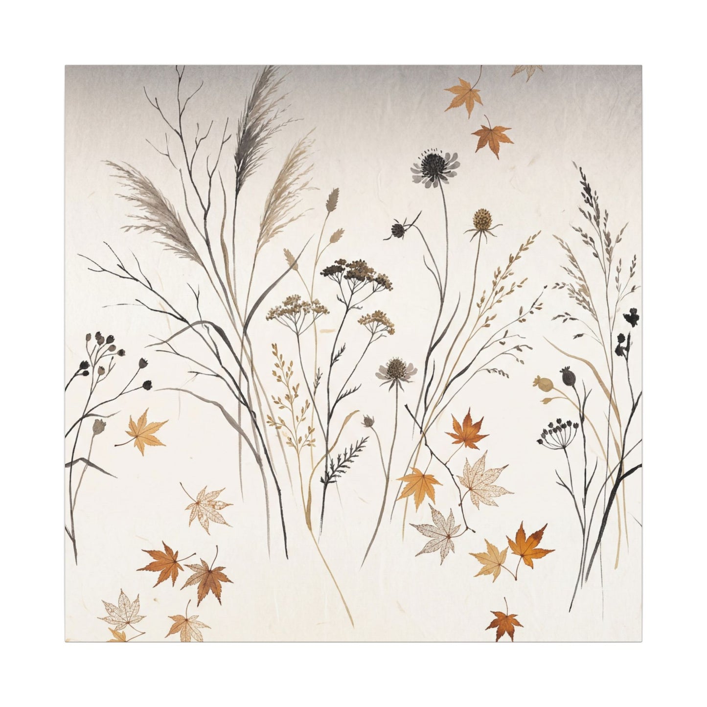 Dawn Dried Flowers Canvas Art - Japandi Kanso