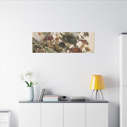 Winter Wild Mushrooms Herbarium Canvas Art | Enchanting Decor