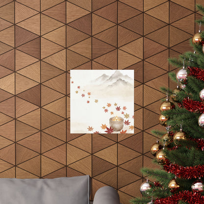 Mountain Mist Wall Art Print | Autumn Japandi Japanese Pattern Art