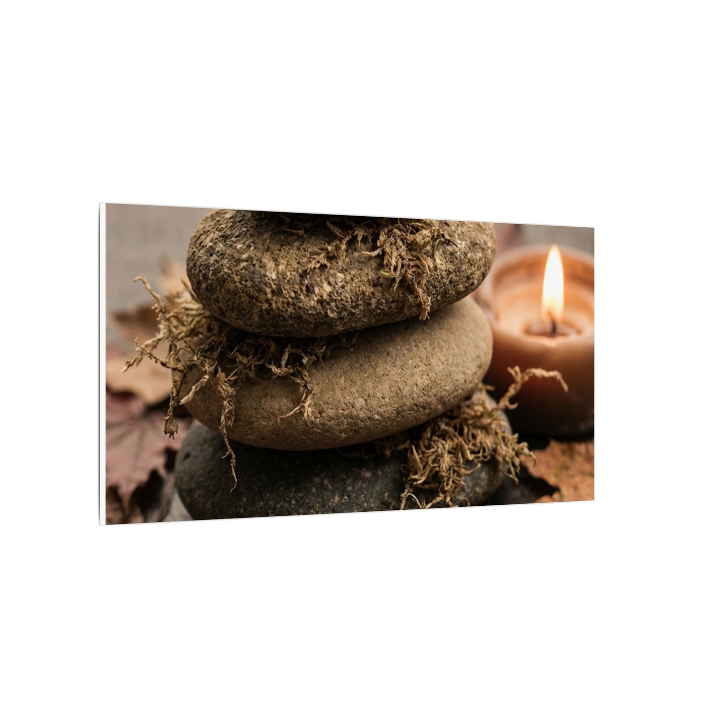 River Stones Canvas Art | Autumn Japandi Texture Art