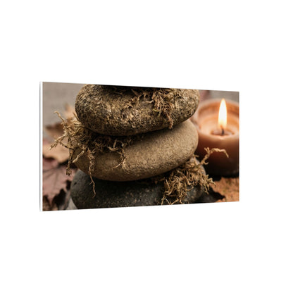 River Stones Canvas Art | Autumn Japandi Texture Art