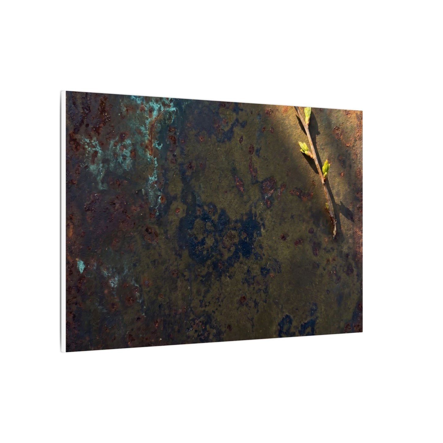 Golden Hour Rust Patina Canvas Art - Dark Japandi Ma