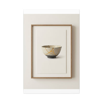 Kintsugi Charcoal Canvas Art